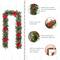 Glitzhome® 9ft. Pre-Lit Greenery Pine Poinsettia and Berries Christmas Garland with LED Lights and Timer